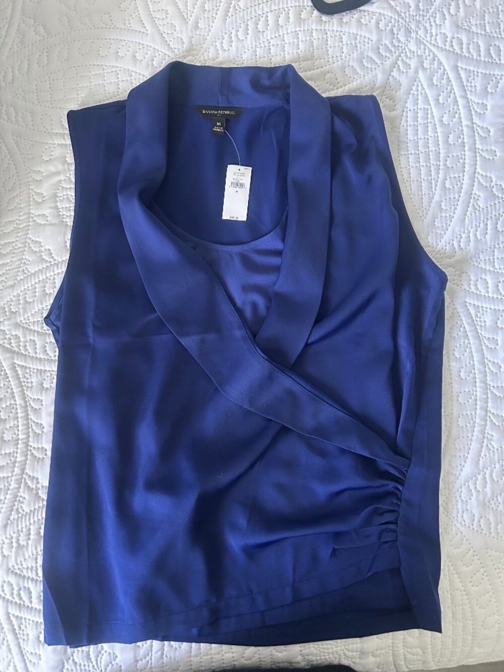 Banana Republic Royal Blue Draped Top • NWT • Size M